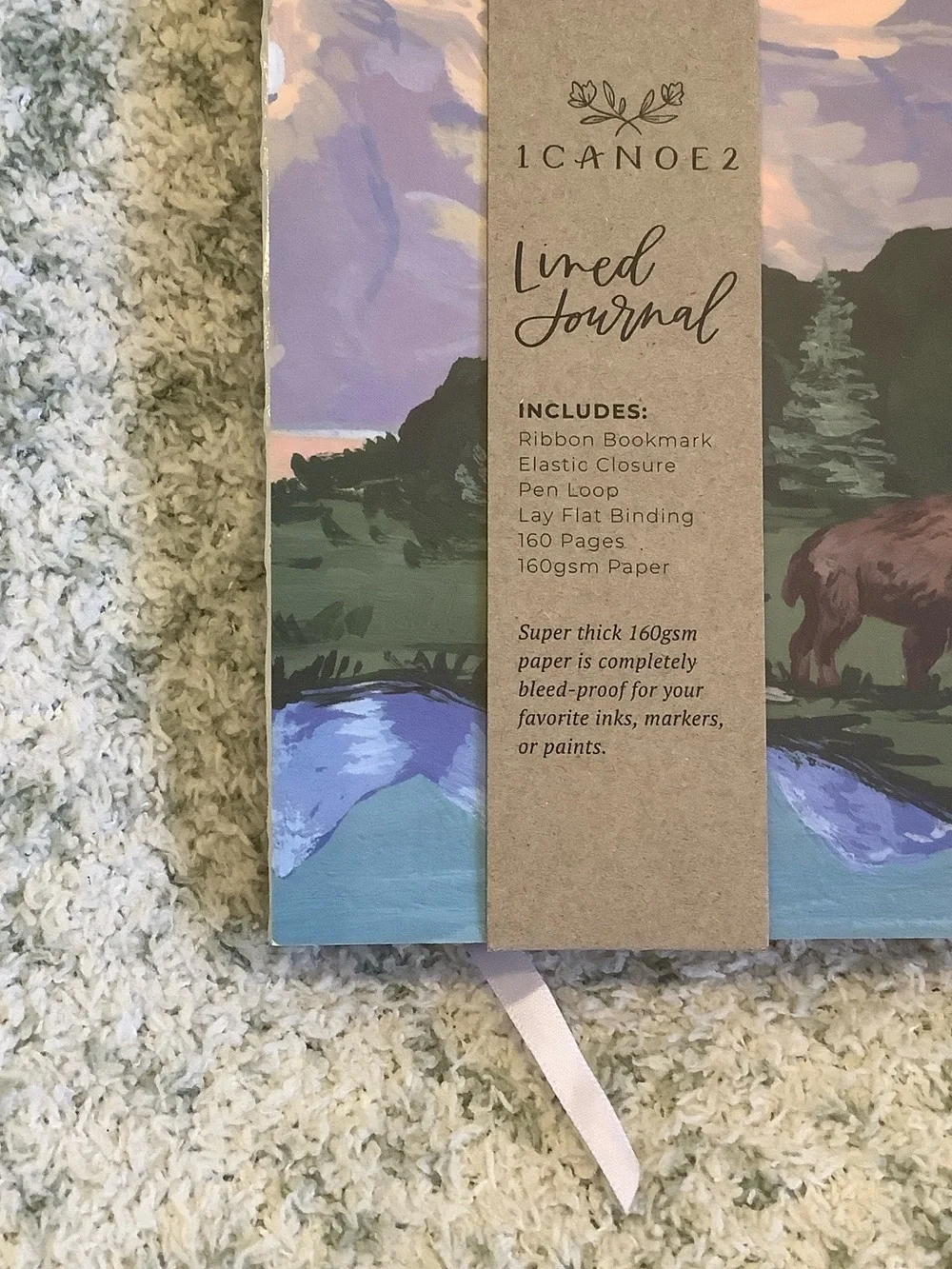 Scenic Mountain & Bison Lined Travel Vacation Camping Journal NWT 160pgs